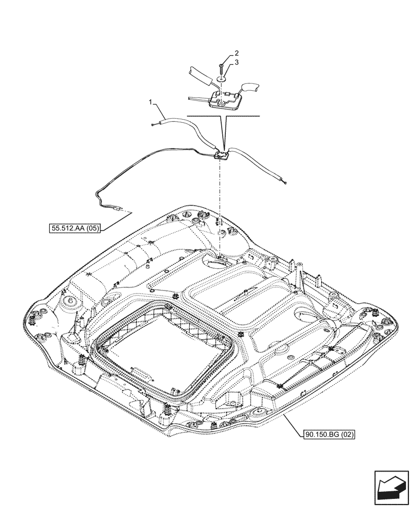 Схема запчастей Case IH MAXXUM 115 - (55.512.AA[13]) - VAR - 392209 - HIGH PROFILE ROOF, RADIO, ANTENNA, ST. VALENTIN - END YR 22-MAY-2016 (55) - ELECTRICAL SYSTEMS
