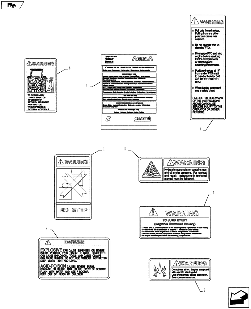 Схема запчастей Case IH PUMA 160 - (90.108.05[01]) - VAR - 330007, 335007, 743726 - DECALS - NORTH AMERICA VERSION (90) - PLATFORM, CAB, BODYWORK AND DECALS