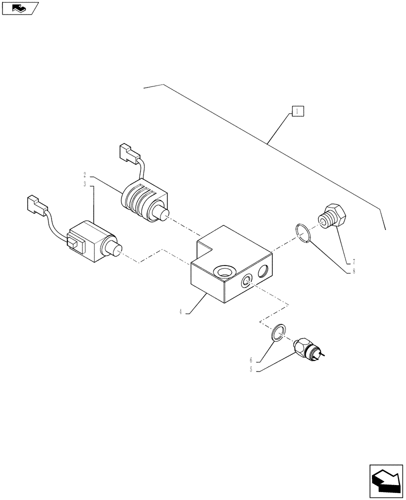 Схема запчастей Case IH PUMA 130 - (33.220.02[04]) - VAR - 331723, 743691 - HYDRAULIC TRAILER BRAKE (ITALY) - HYDRAULIC MANIFOLD (33) - BRAKES & CONTROLS