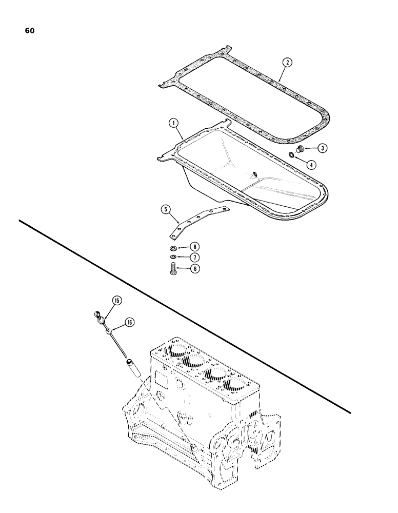 Схема запчастей Case IH 301BD - (060) - OIL PAN, ENGINE LESS FUEL DEVICE, 336BD AND 301BD NATURALLY ASPIRATED ENGINES 