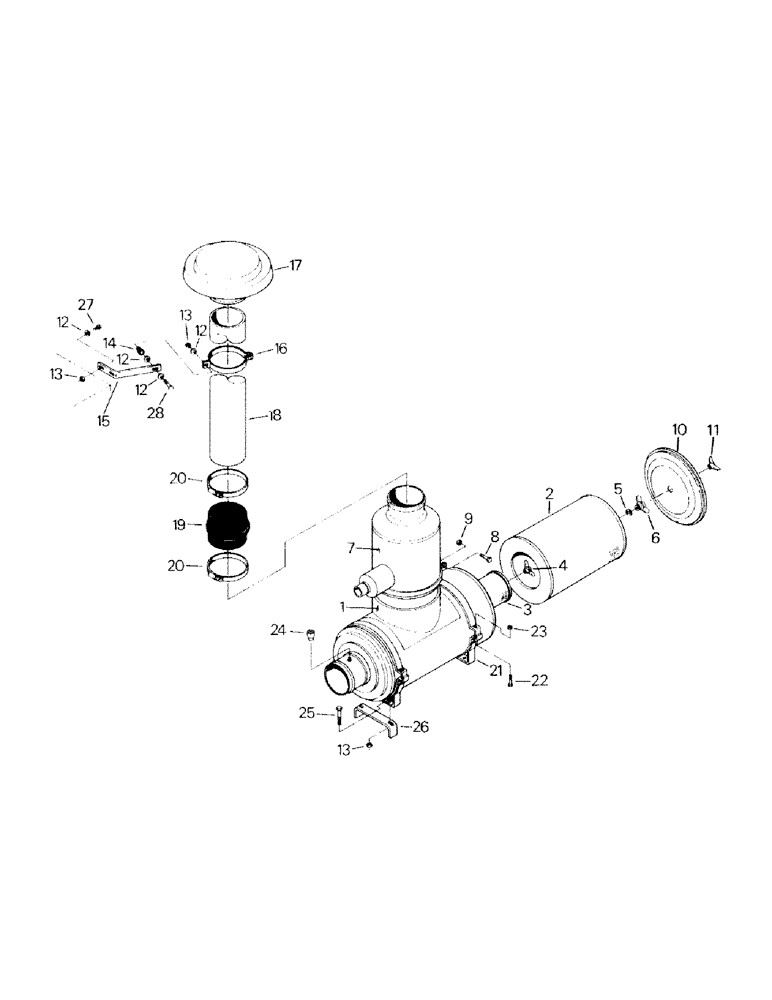 Схема запчастей Case IH SM-325 - (04-15) - AIR CLEANER AND MOUNTING, CAT 3306 AND CUMMINS L10 ENGINES (04) - Drive Train