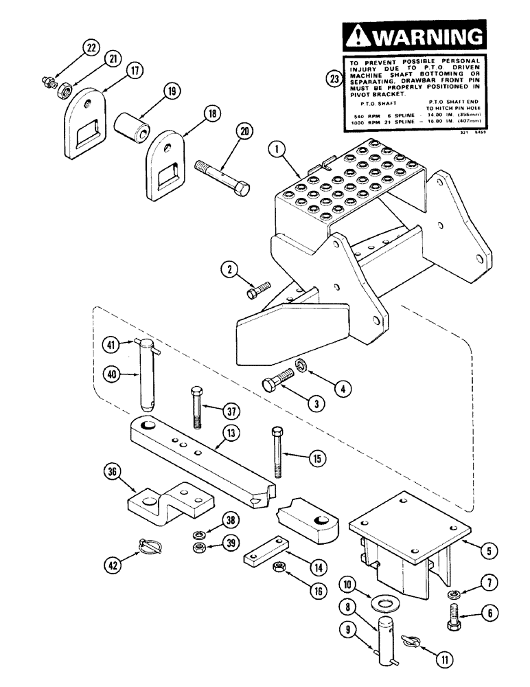 Схема запчастей Case IH 1896 - (9-340) - DRAWBAR, SPECIAL WIDE SWING, WITHOUT HITCH (09) - CHASSIS/ATTACHMENTS