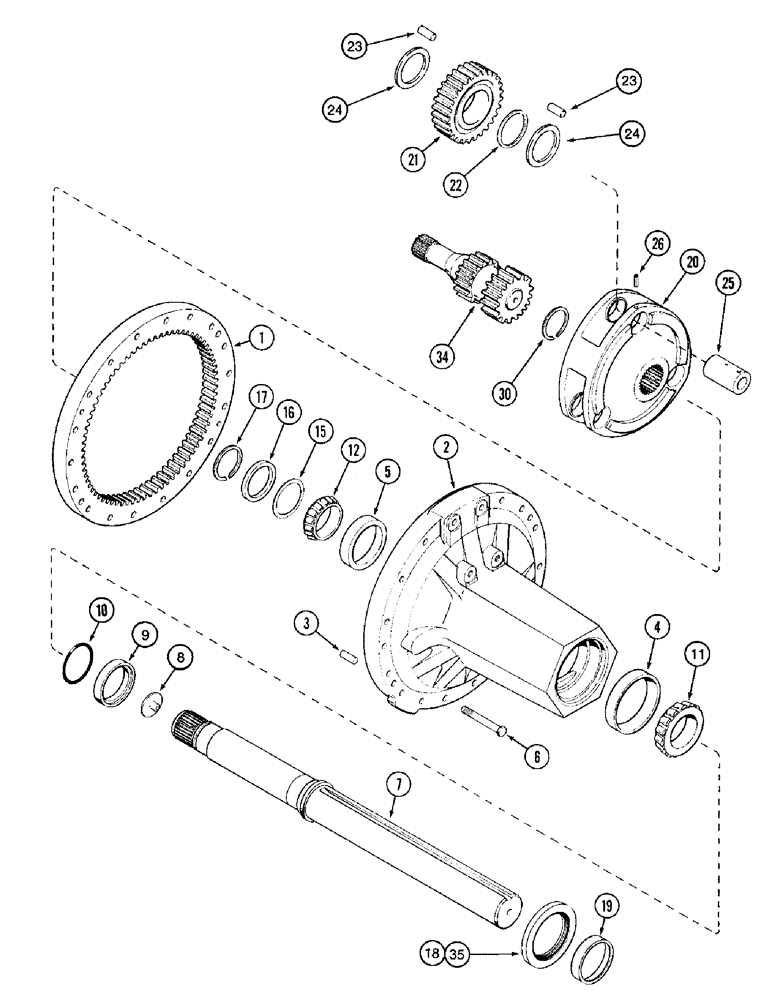 Схема запчастей Case IH 8910 - (6-066) - REAR AXLE AND CARRIER, 3-1/2 X 96 INCH AND 3-1/2 X 112 INCH AXLE (06) - POWER TRAIN