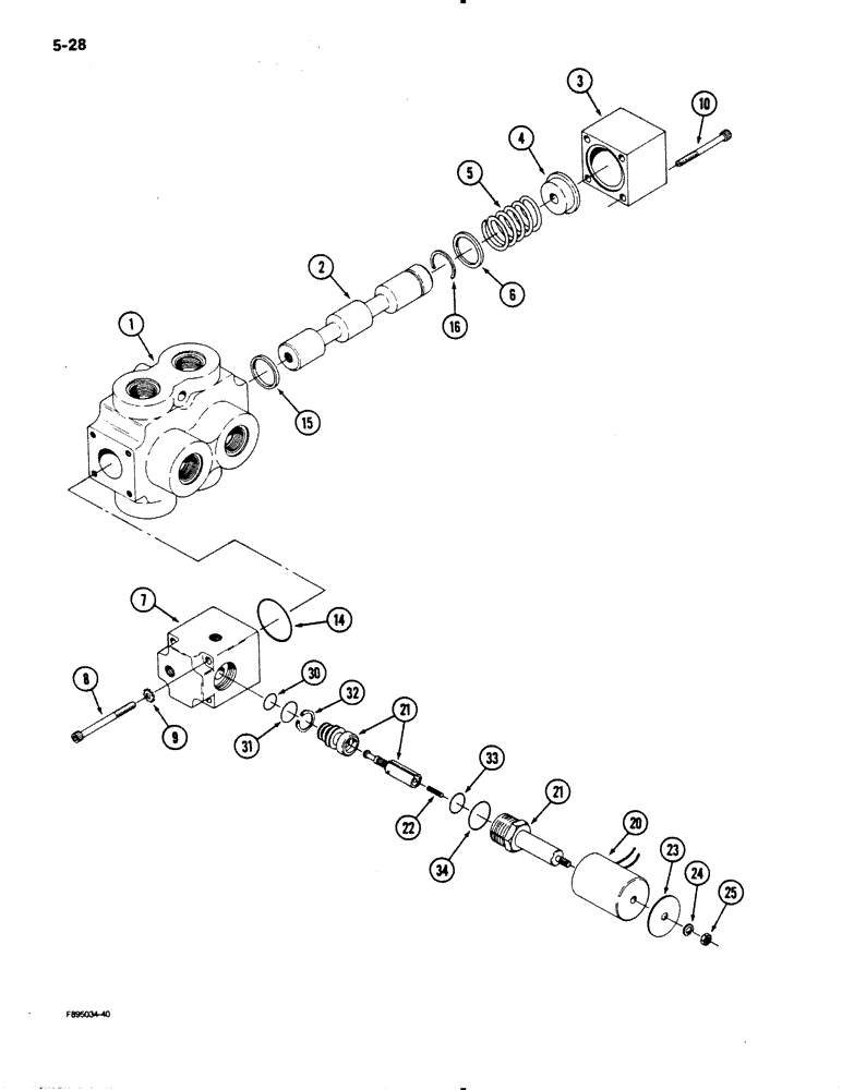 Схема запчастей Case IH 9110 - (5-28) - STEERABLE AXLE HYDRAULICS, DOUBLE SELECTOR VALVE (05) - STEERING