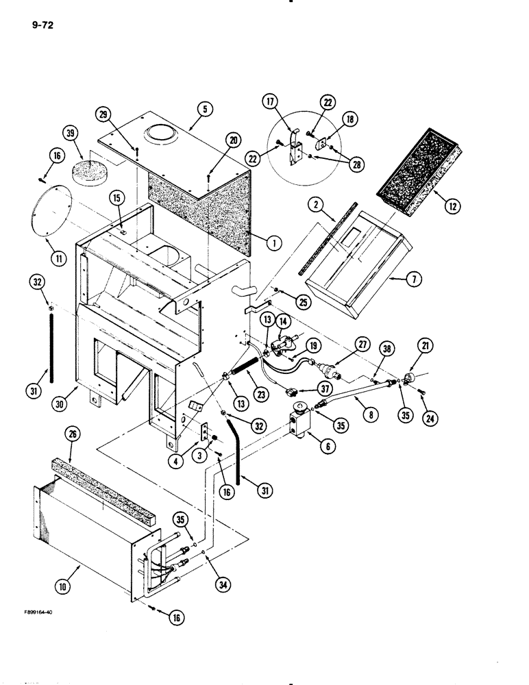 Схема запчастей Case IH 9130 - (9-72) - AIR CONDITIONER AND HEATER MODULE, EXTERNAL COMPONENTS, CAB (09) - CHASSIS/ATTACHMENTS