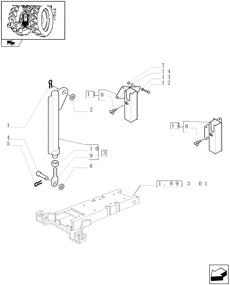 Схема запчастей Case IH PUMA 140 - (1.89.3[02]) - AUTOMATIC PICK UP HITCH WITH HYDR. PUSH BACK, WITH SWINGING DRAWBAR - TIE RODS (VAR.331945) (09) - IMPLEMENT LIFT