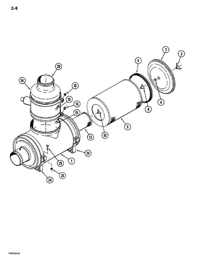 Схема запчастей Case IH 9270 - (2-08) - AIR CLEANER ASSEMBLY (02) - ENGINE