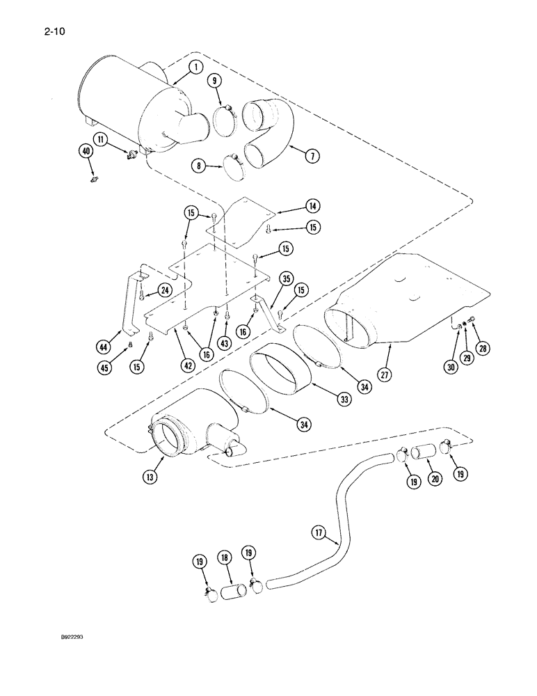 Схема запчастей Case IH 7140 - (2-010) - AIR INDUCTION SYSTEM, P.I.N. JJA0033579 AND AFTER (02) - ENGINE
