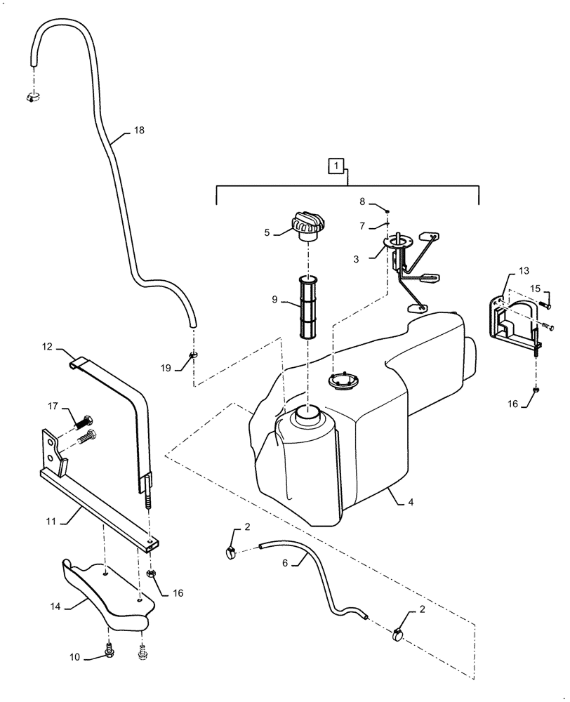 Схема запчастей Case IH FARMALL 40C - (10.216.AI[02]) - FUEL TANK, FARMALL (10) - ENGINE