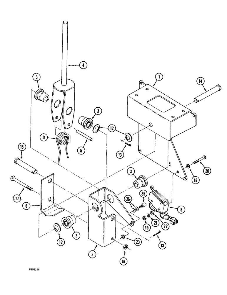 Схема запчастей Case IH 9330 - (6-036) - TRANSMISSION SHIFT CONTROLS, MODE CONTROL ASSEMBLY (06) - POWER TRAIN
