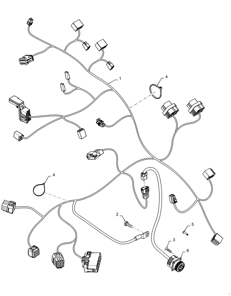 Схема запчастей Case IH FARMALL 60A - (55.100.BQ[03]) - HARNESS MAIN, VM ALT 65/75HP Invalid section