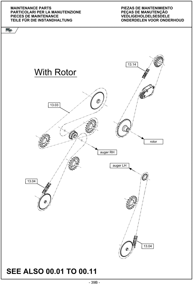 Схема запчастей Case IH LBX322S - (00.039B[01]) - PICTORIAL OVERVIEW 3/3 - MAINTENANCE PARTS (00) - GENERAL