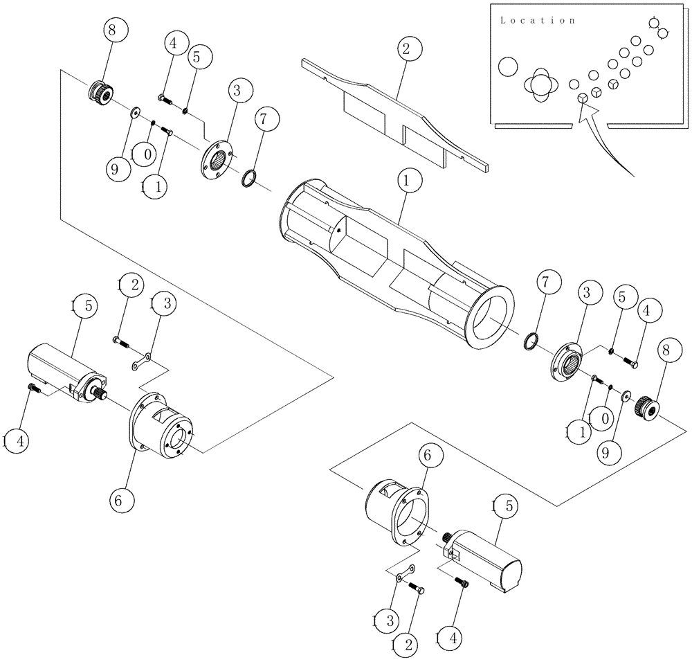 Схема запчастей Case IH 7000 - (A05.05[01]) - Buttlift Roller (60) - PRODUCT FEEDING