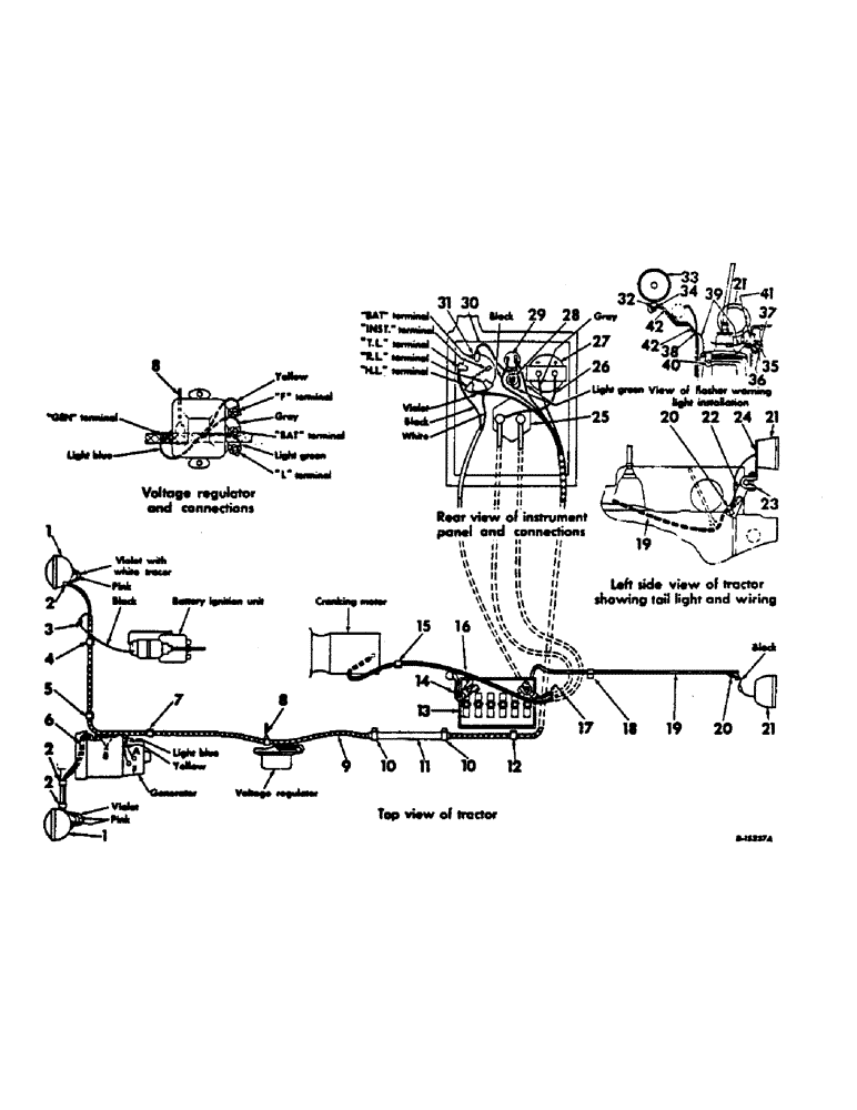 Схема запчастей Case IH 100 - (08-26) - ELECTRICAL, STARTING & LIGHTING, BATTERY IGNITION, 12V, FOR 140 SERIES TRACTORS W/S/N 26801 TO 45000 (06) - ELECTRICAL