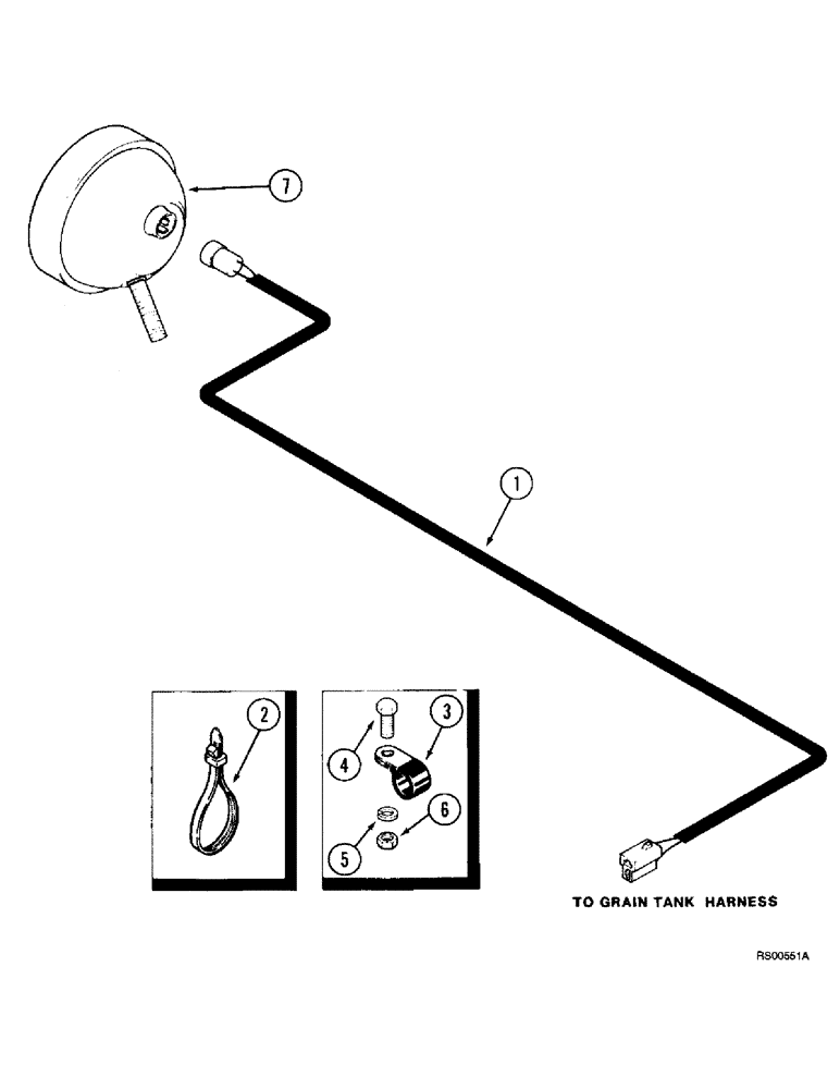 Схема запчастей Case IH 1680 - (4-30) - UNLOADER LAMP HARNESS (06) - ELECTRICAL