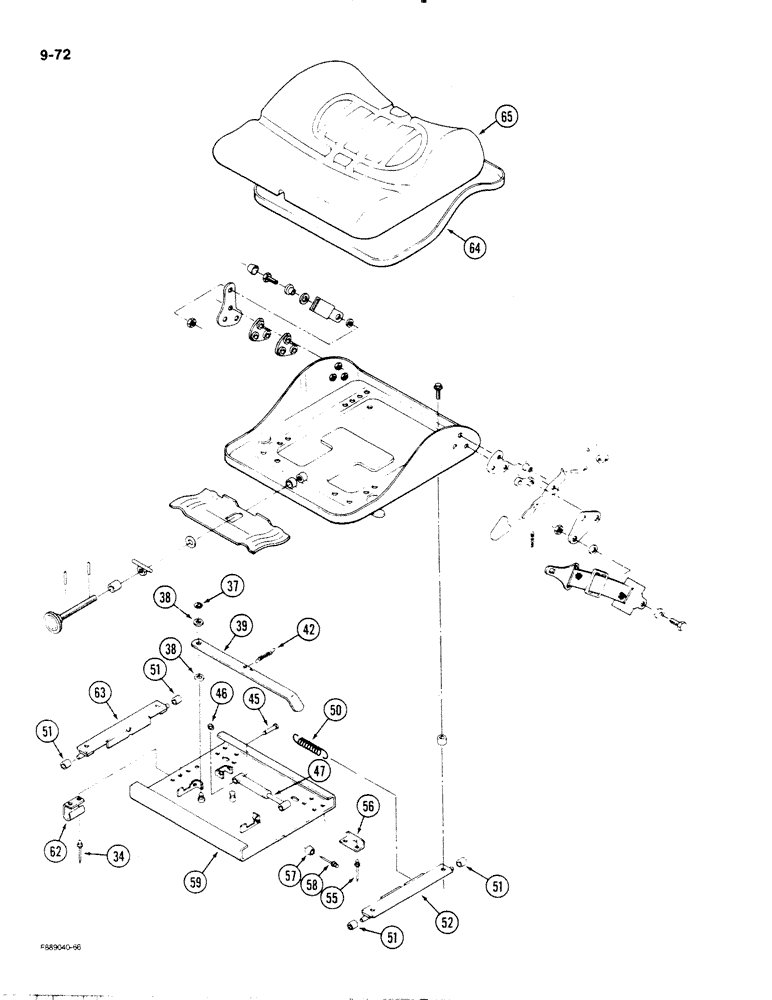 Схема запчастей Case IH STEIGER - (9-072) - SEAT, AIR SUSPENSION, CAB (09) - CHASSIS/ATTACHMENTS