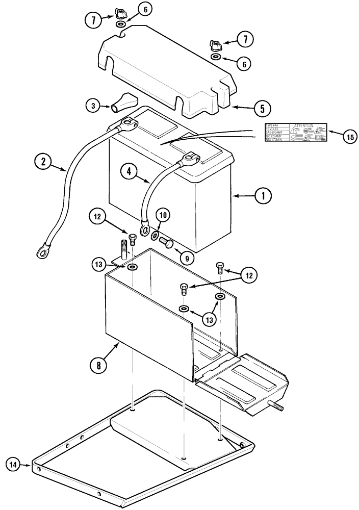 Схема запчастей Case IH CX80 - (04-32) - BATTERY, CABLES AND BOX (04) - ELECTRICAL SYSTEMS