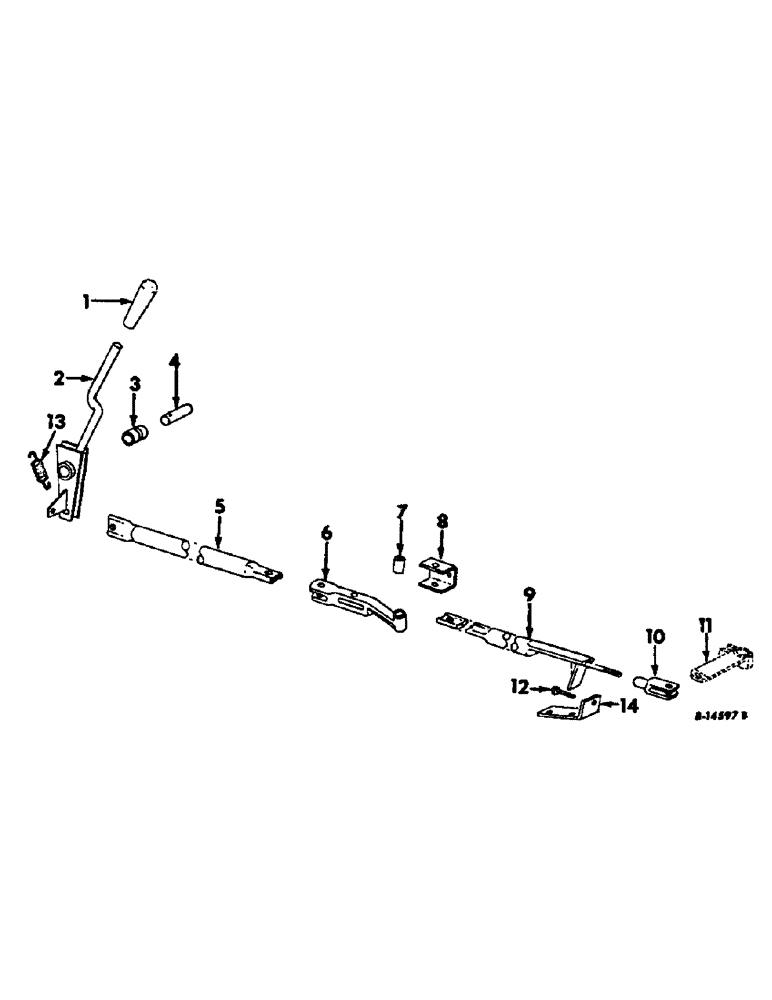 Схема запчастей Case IH 815 - (H-14) - CONTROLS, SEPARATOR CLUTCH CONTROL Controls