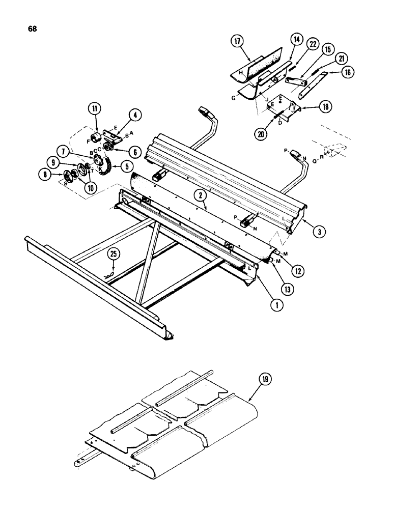 Схема запчастей Case IH 750 - (68) - CENTER DECK, REAR UNIT 