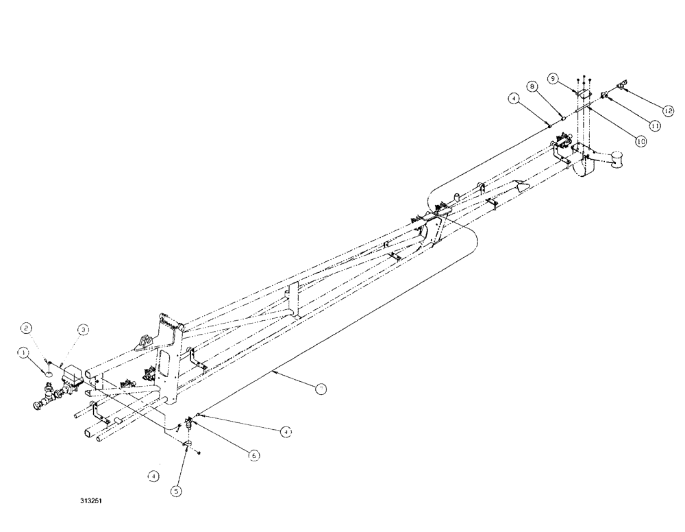 Схема запчастей Case IH SPX3200 - (11-012) - FENCE ROW NOZZLE ASSEMBLY - 90 (78) - SPRAYING