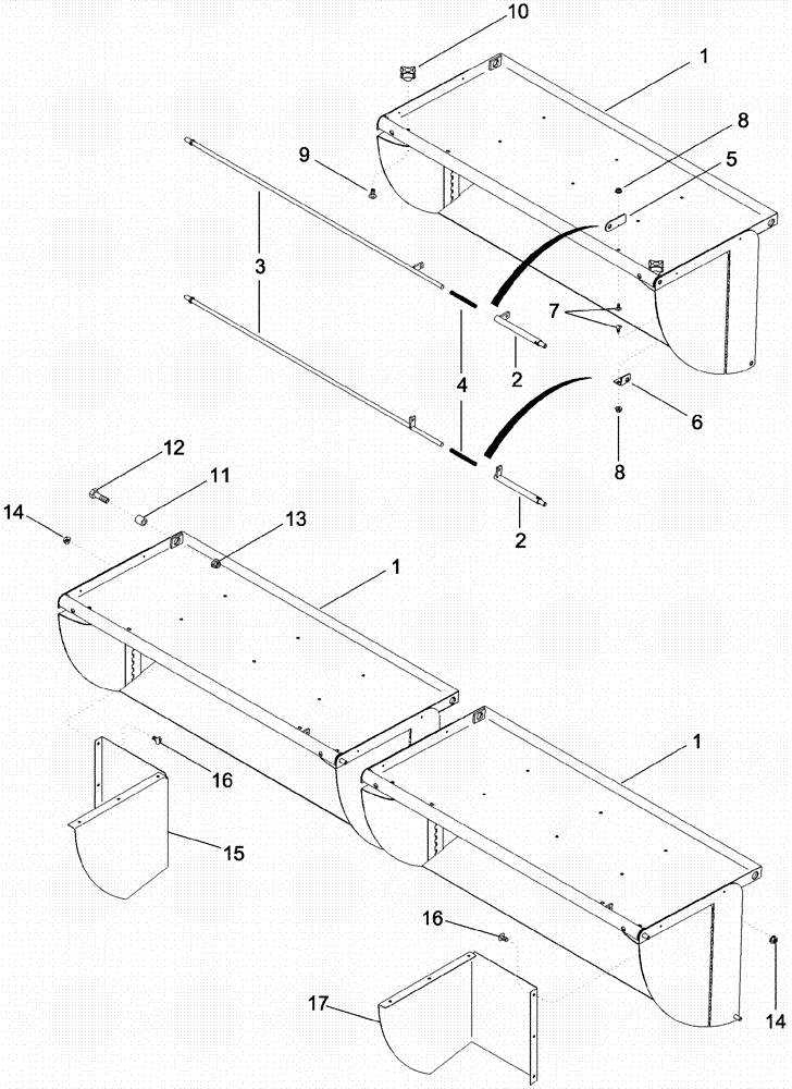 Схема запчастей Case IH 620 - (09D-07) - LID, BASKET - HINGE (16) - BASKET