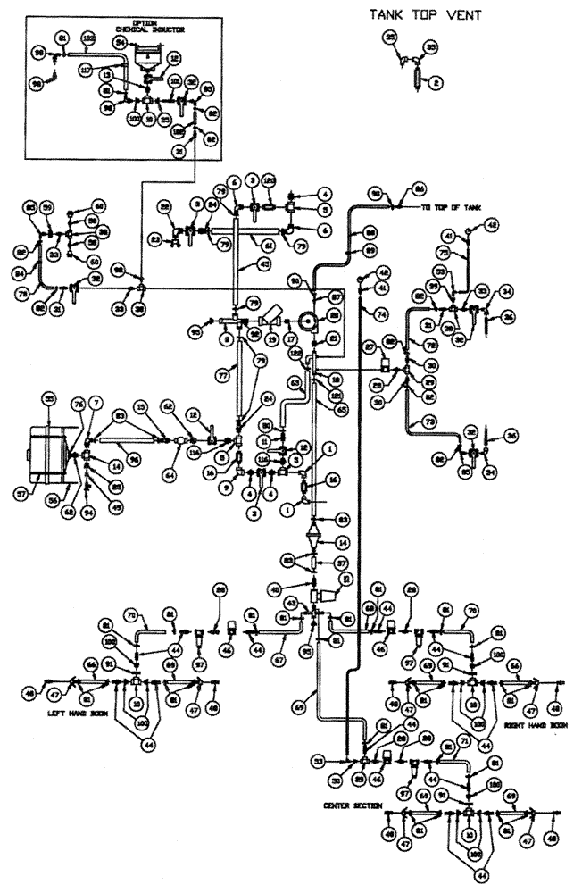 Схема запчастей Case IH PATRIOT XL - (09-008) - LIQUID PLUMBING - TANK & SKID RAVEN (700. GAL. S.S. TANK) Liquid Plumbing