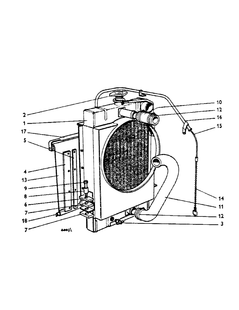 Схема запчастей Case IH 780 - (017) - RADIATOR AND BLIND (01) - ENGINE