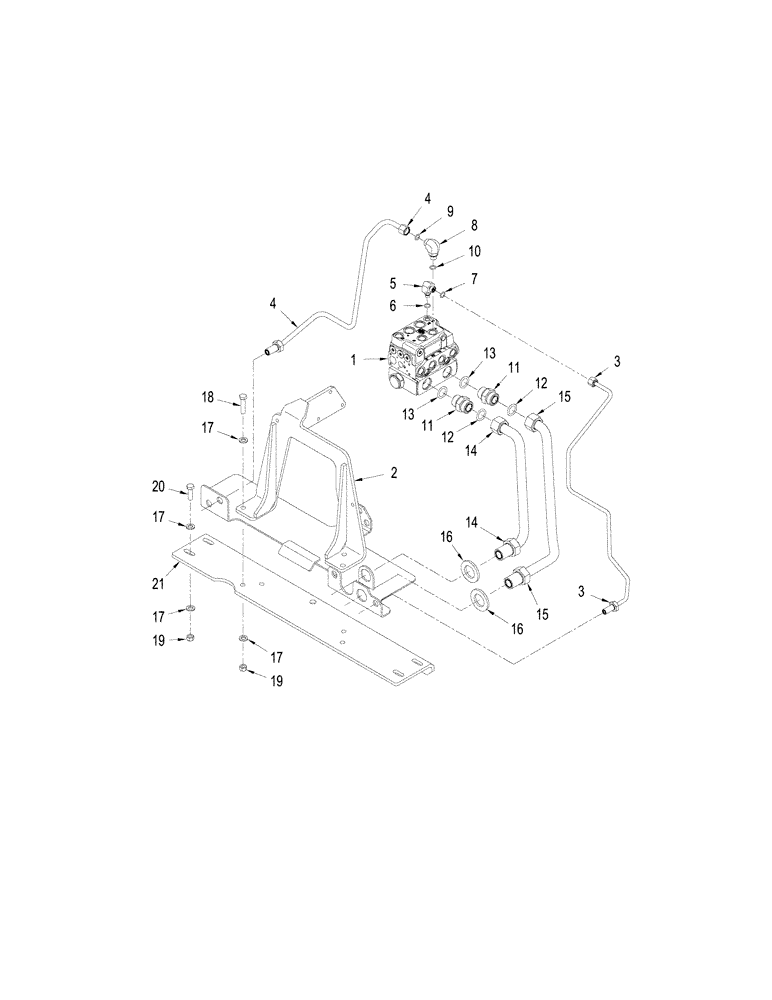 Схема запчастей Case IH STEIGER 335 - (08-21) - PRIORITY VALVE AND ATTACHING PARTS (08) - HYDRAULICS
