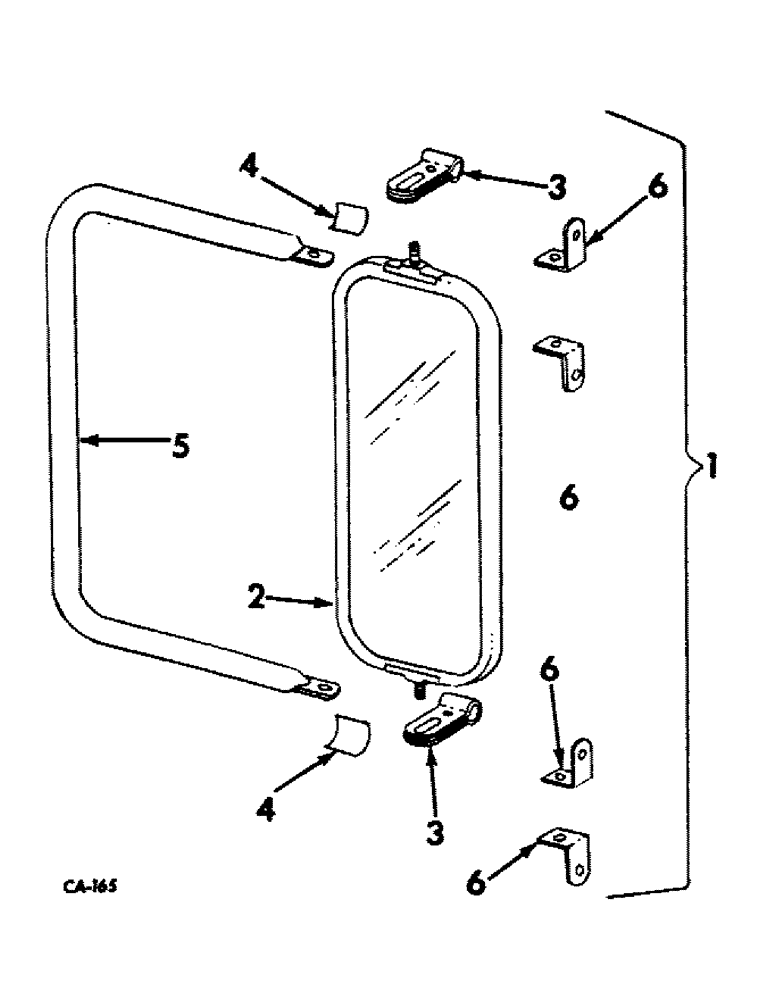 Схема запчастей Case IH 656 - (N-10) - PARTS ACCESSORIES AND ATTACHMENTS, REAR VIEW MIRROR Accessories & Attachments