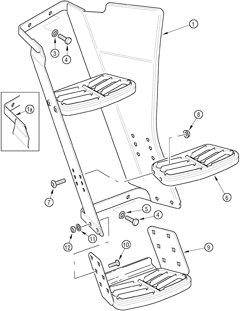 Схема запчастей Case IH MX150 - (09-41) - STEPS (90) - PLATFORM, CAB, BODYWORK AND DECALS