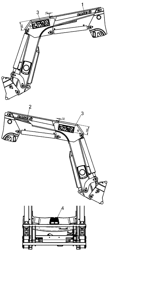 Схема запчастей Case IH L720 - (90.108.AB[04]) - MODEL DECAL - NSL (90) - PLATFORM, CAB, BODYWORK AND DECALS