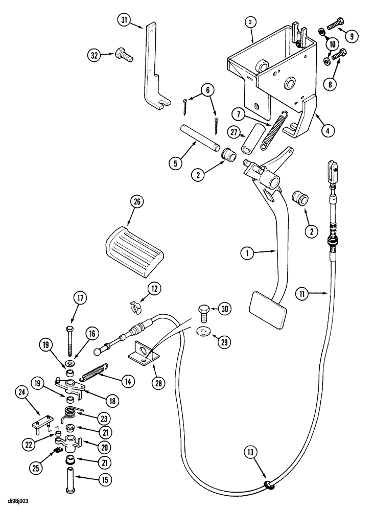 Схема запчастей Case IH 5120 - (6-066) - PEDAL, INCHING CONTROL, UP TO JJF1029999 (06) - POWER TRAIN
