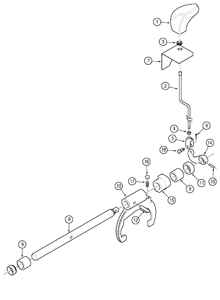 Схема запчастей Case IH C90 - (06-39) - P.T.O. CONTROLS - SHIFTABLE (06) - POWER TRAIN
