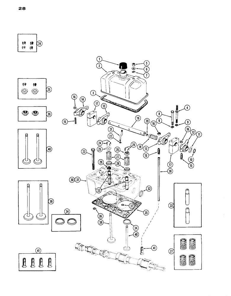 Схема запчастей Case IH A284 - (28) - CYLINDER HEAD ASSEMBLY, SPARK IGNITION ENGINE 