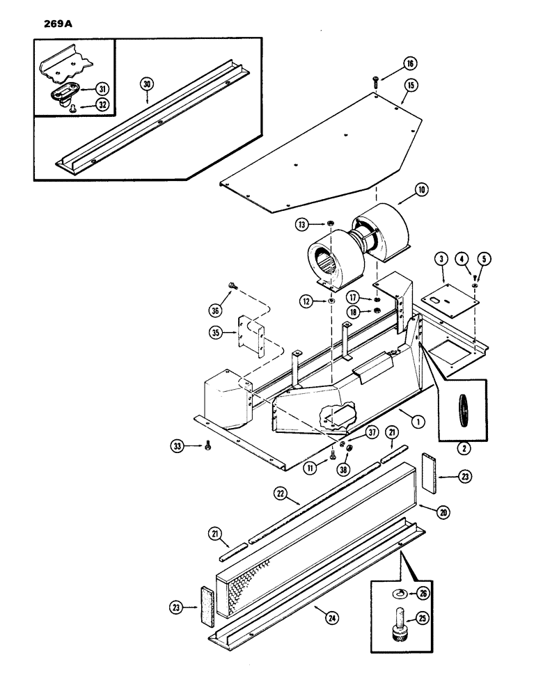 Схема запчастей Case IH 1070 - (269A) - CAB, PLENUM, W/O HEATER OR AIR CONDITIONER, HINSON (09) - CHASSIS/ATTACHMENTS
