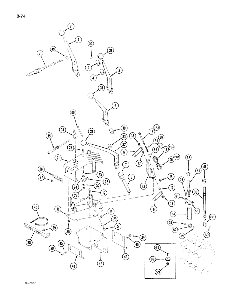 Схема запчастей Case IH 7130 - (8-074) - REMOTE HYDRAULIC CONTROLS (08) - HYDRAULICS