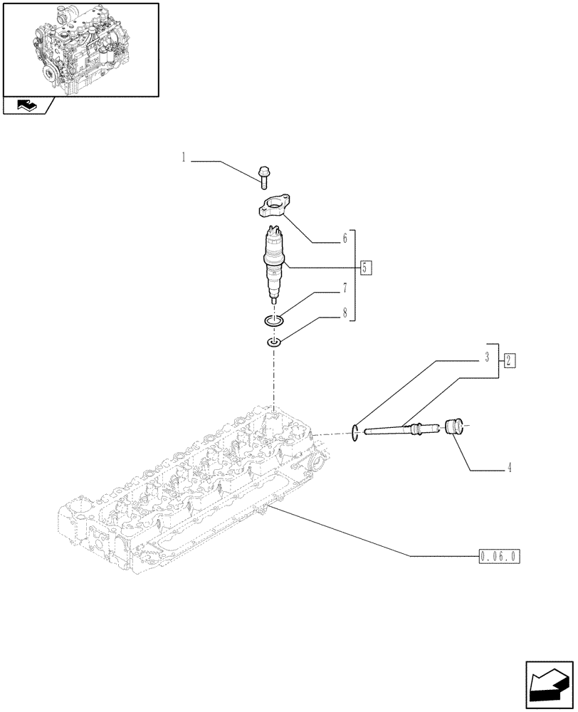 Схема запчастей Case IH PUMA 125 - (0.14.0/01) - INJECTION EQUIPMENT - INJECTOR - JAPAN (VAR.330004) (01) - ENGINE