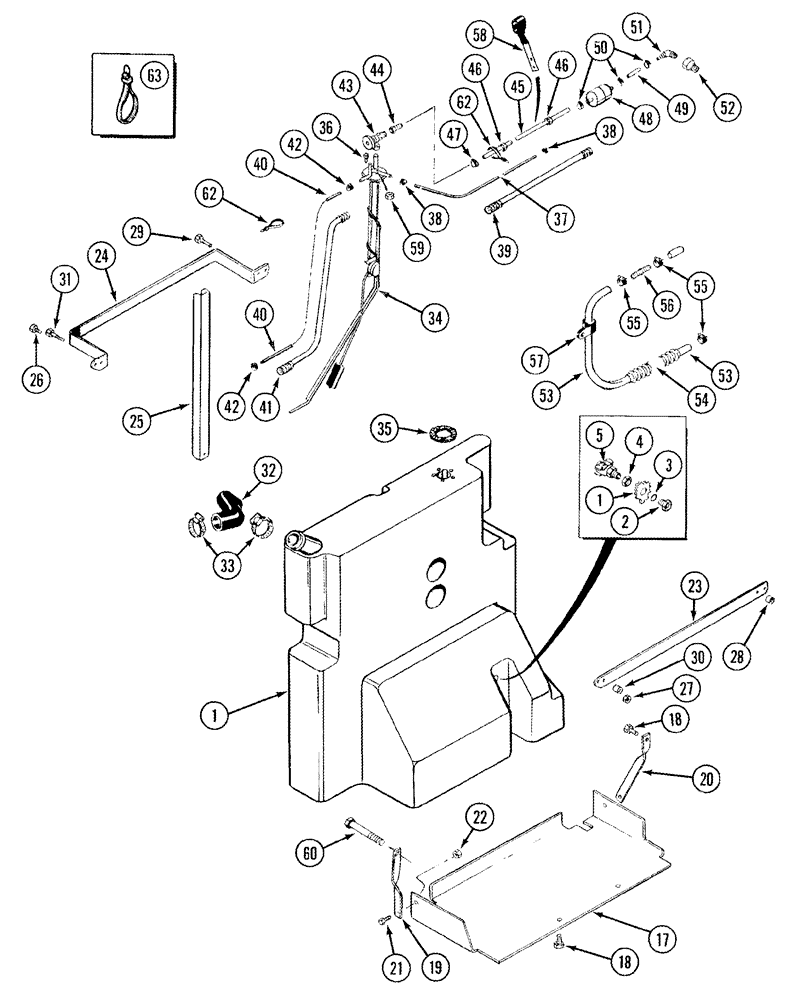 Схема запчастей Case IH 8950 - (3-034) - AUXILIARY FUEL TANK, STANDARD CAPACITY AND FUEL LINES (03) - FUEL SYSTEM
