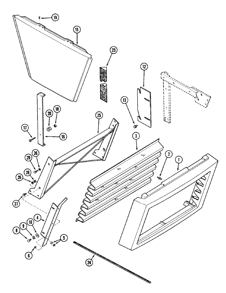 Схема запчастей Case IH 1896 - (9-350) - LOWER GRILLE AND SIDE PANELS (09) - CHASSIS/ATTACHMENTS