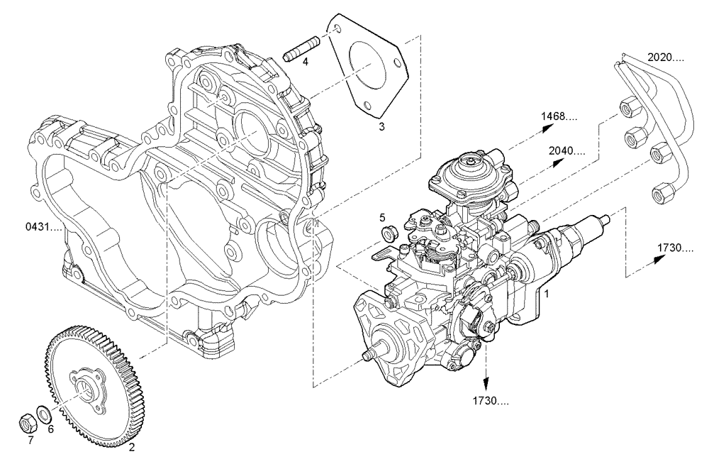 Схема запчастей Case IH F5AE9484M A001 - (1400.475) - INJECTION PUMP ASSY 