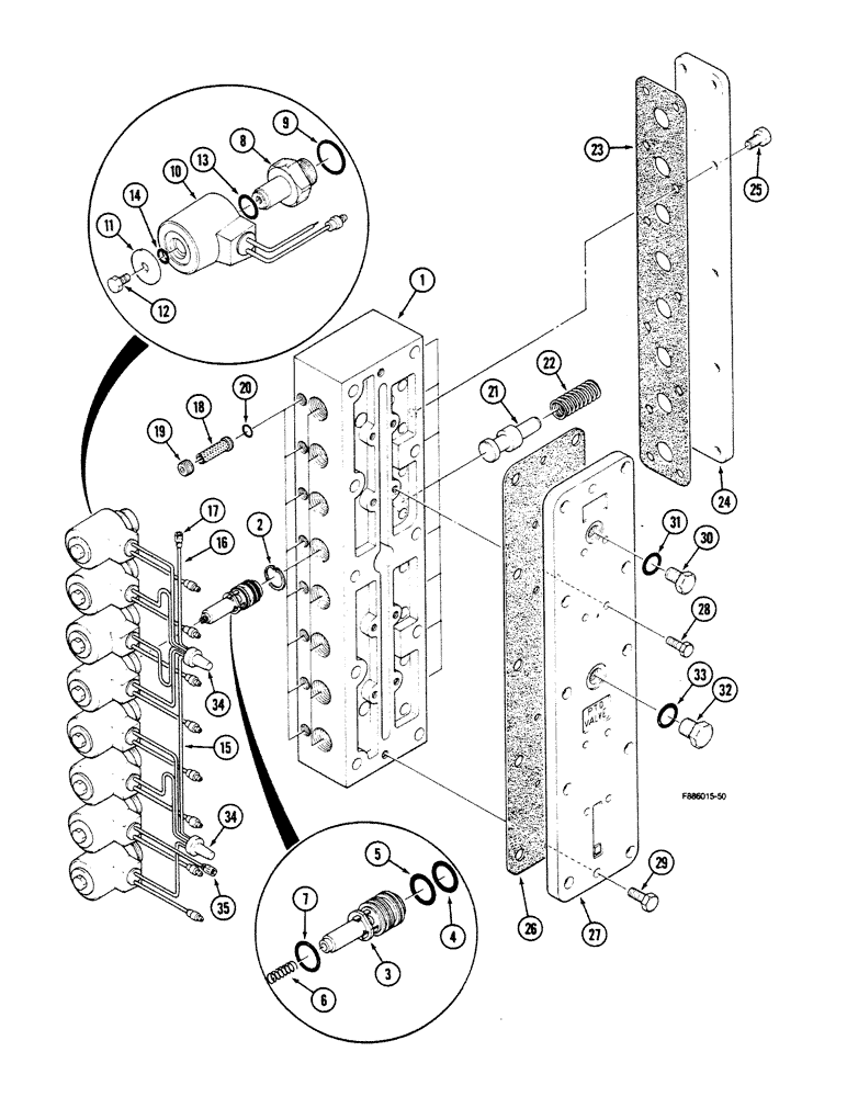 Схема запчастей Case IH 9150 - (6-030) - TRANSMISSION, RANGE SELECTOR VALVE (06) - POWER TRAIN