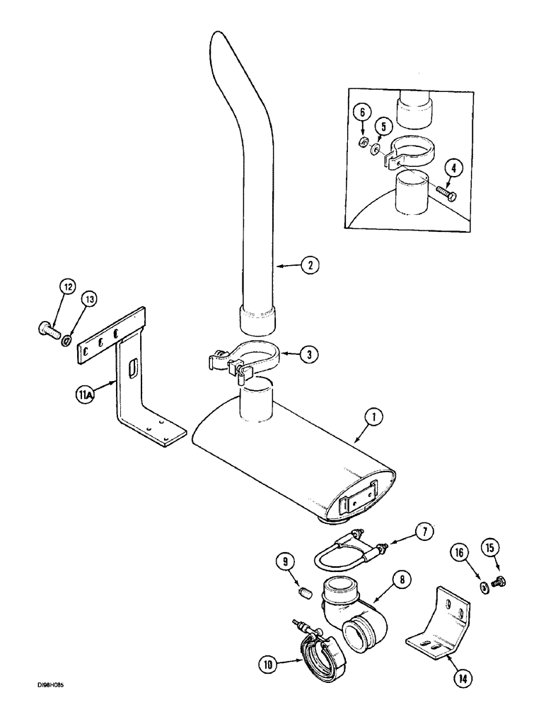 Схема запчастей Case IH 5150 - (2-018) - VERTICAL EXHAUST, (5140/5150) (02) - ENGINE