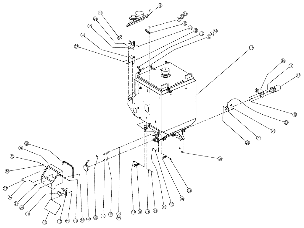 Схема запчастей Case IH 810 - (02-011) - PARTS GROUP, DOUBLE BIN, LH, 37 CU. FT., W/ AUGER Bin Group