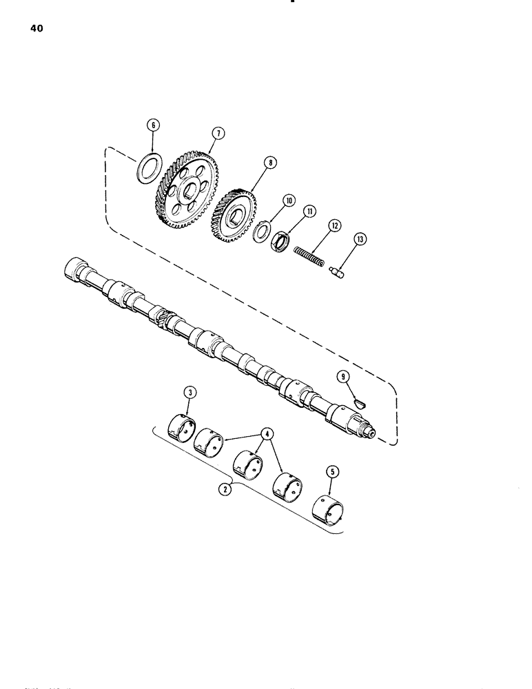 Схема запчастей Case IH 451BDT - (040) - CAMSHAFT, ENGINE LESS FUEL DEVICE, 504BDT AND 451BDT TURBOCHARGED ENGINES W/O OIL COOLED PISTONS, B (02) - ENGINE