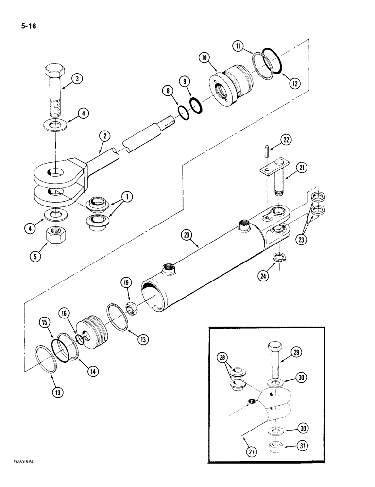 Схема запчастей Case IH KP-525 - (5-16) - CYLINDER (05) - STEERING