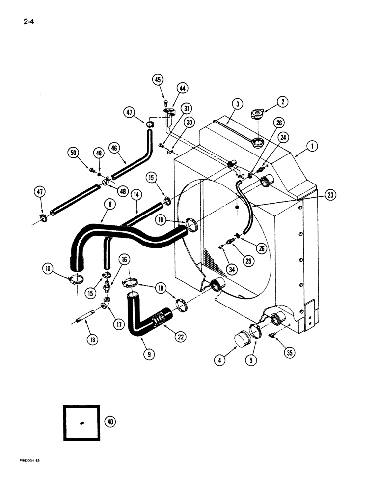 Схема запчастей Case IH STEIGER - (2-004) - RADIATOR AND ATTACHING PARTS, 3306 ENGINE (02) - ENGINE