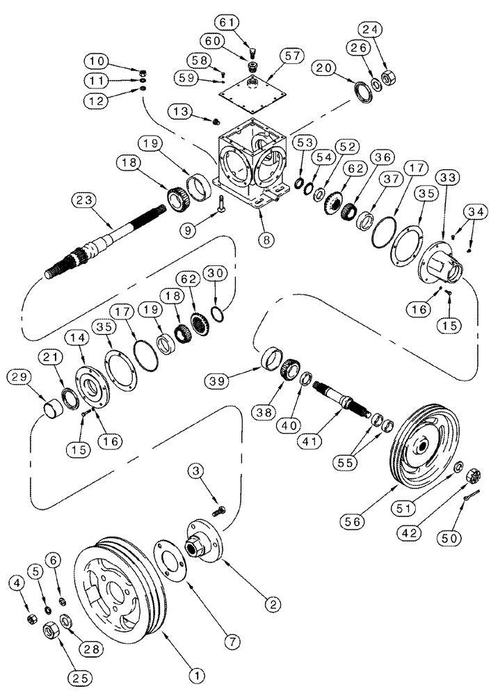 Схема запчастей Case IH 2366 - (09F-05) - STRAW CHOPPER - HOUSING, GEAR (19) - STRAW SPREADER & CHOPPER