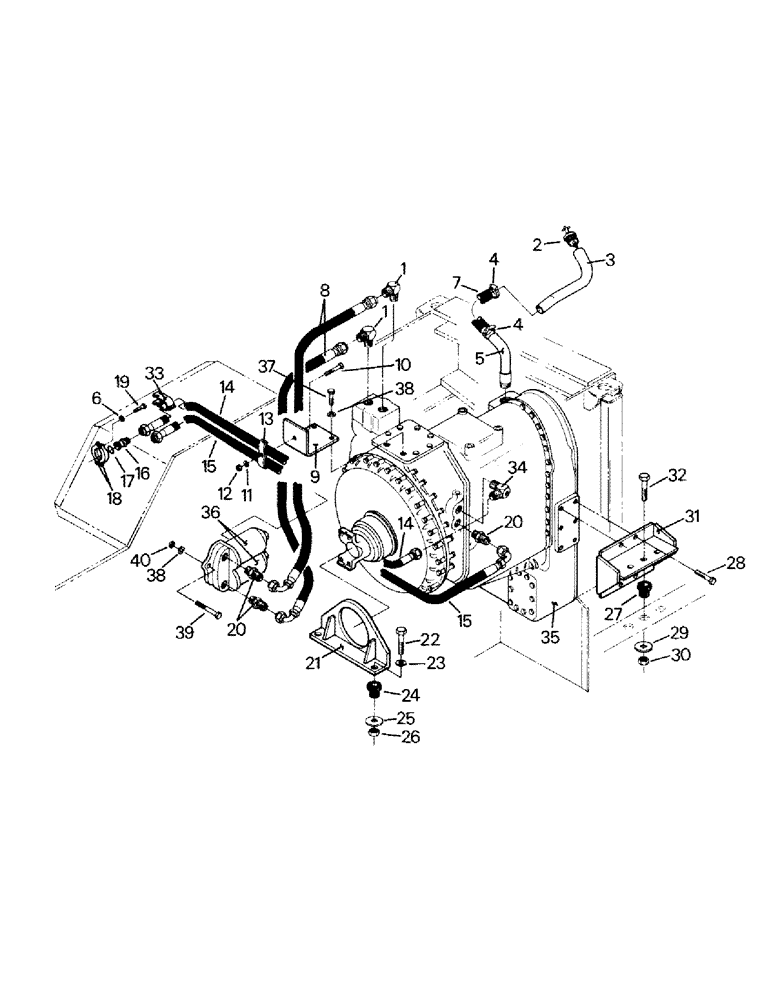 Схема запчастей Case IH ST450 - (04-18) - TRANSMISSION MOUNTING, LATER STYLE (04) - Drive Train
