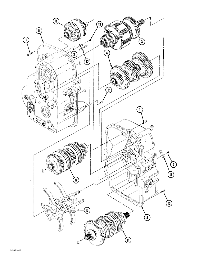 Схема запчастей Case IH 9370 - (6-078) - 24 SPEED SYNCHROSHIFT TRANSMISSION ASSEMBLY, OIL GUTTER, SHAFT ASSEMBIES AND SHIFTER ASSEMBLY (06) - POWER TRAIN