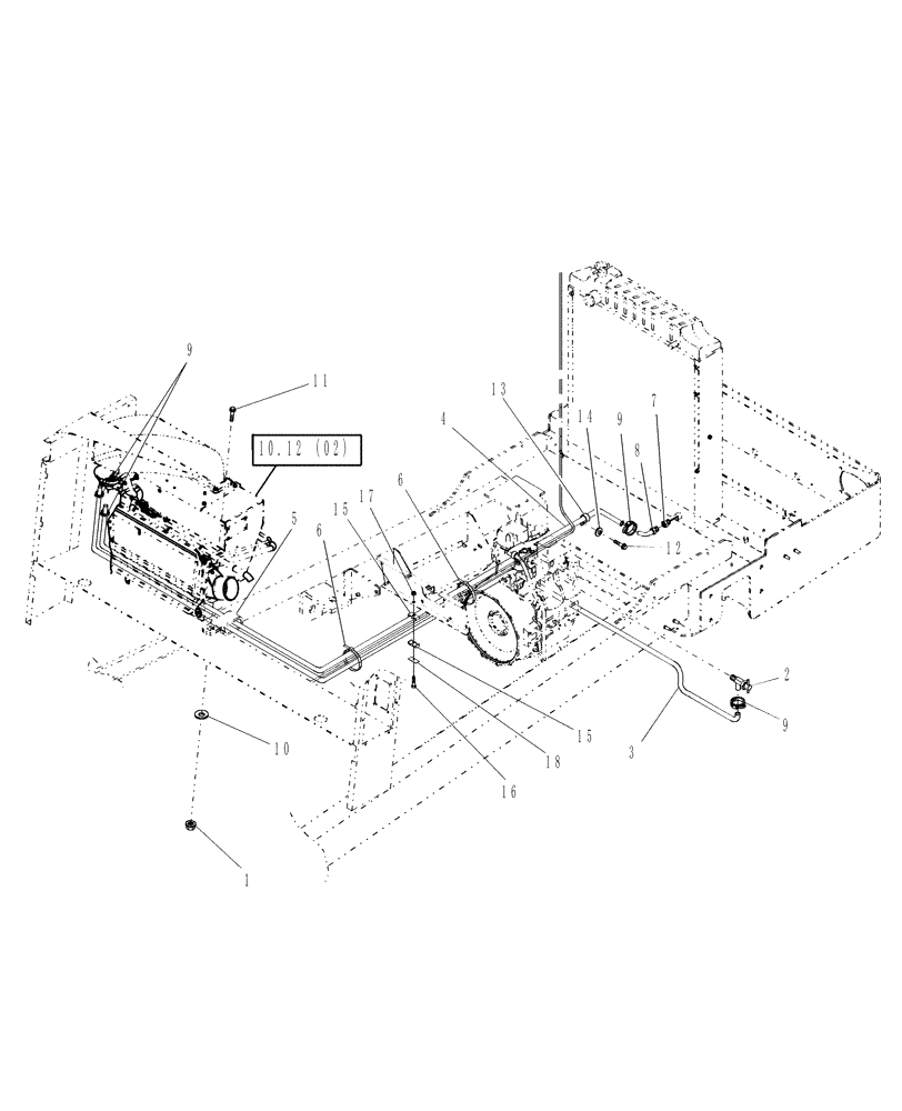 Схема запчастей Case IH WDX1902 - (10.11[2]) - HEATER LINES (10) - OPERATORS PLATFORM/CAB